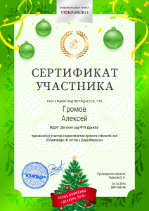 31412364 - 1168146. Сертификат Громов Алексей